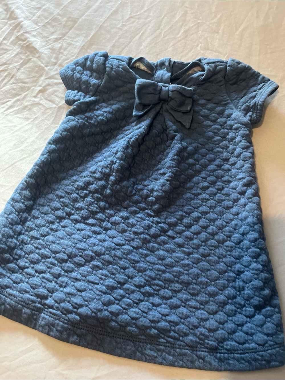 Girls 6-12m Gymboree Quilted Blue Bow Cottagecore Dress
